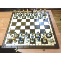 Шахматы подарочные из полистоуна большие "Троя" с подарочной складной доской ROYAL LUX